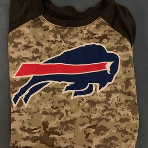 Nike Camo Shirt with Blue and Red Logo